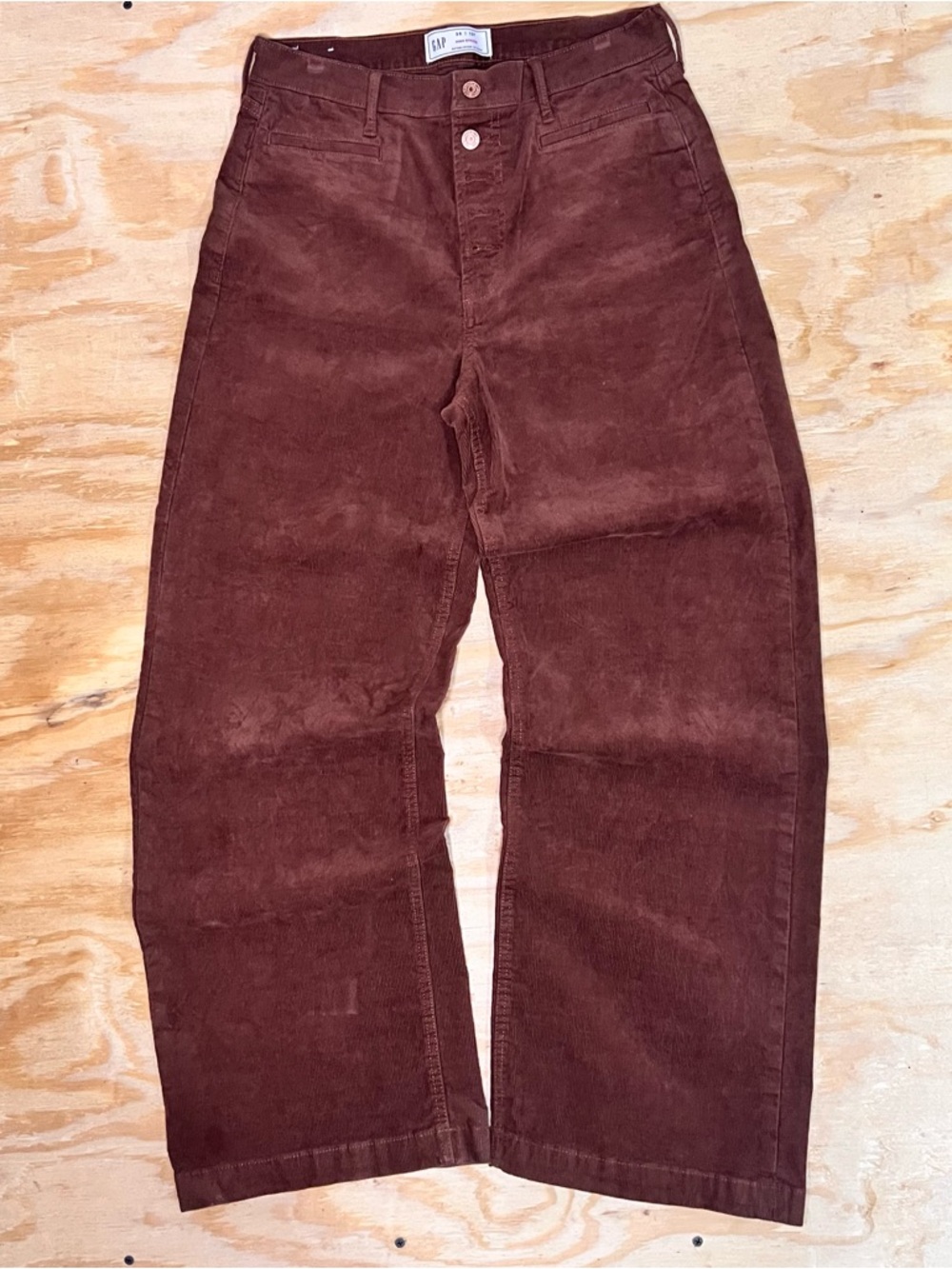 Gap Corduroy Pants Women’s Brown High Rise Stride  Wide Leg Size 30/10R